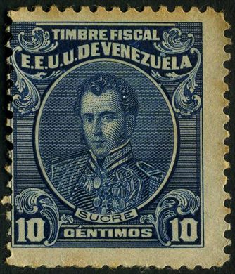 Venezuela (Fiscal) - 1915 - Sucre Timbre Fiscal - 10C
