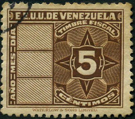 Venezuela (Fiscal) - Sem Data - Timbre Fiscal - 5C