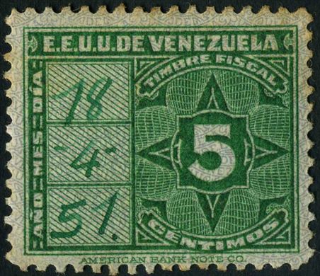 Venezuela (Fiscal) - Sem Data - Timbre Fiscal - 5C