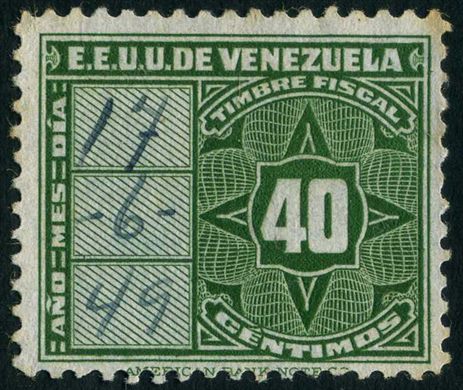 Venezuela (Fiscal) - Sem Data - Timbre Fiscal - 40C