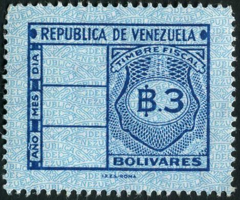 Venezuela (Fiscal) - Sem Data - Timbre Fiscal - 3Bs