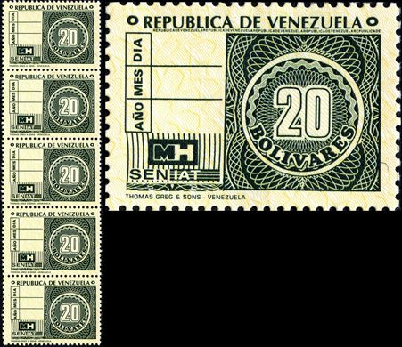 Venezuela (Fiscal) - Sem Data - SENIAT Thomas Greg - 20Bs