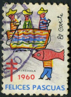 Venezuela (Vinhetas) - 1960 - Vineta Antituberculosis Felices Pascuas El Carite - Sem Valor