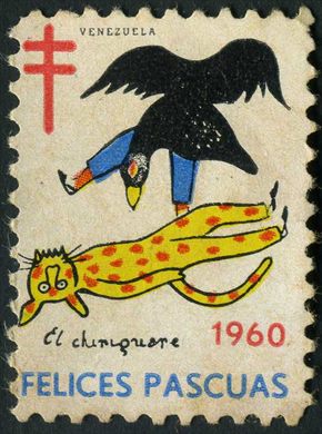 Venezuela (Vinhetas) - 1960 - Vineta Antituberculosis Felices Pascuas El Chiriguare - Sem Valor