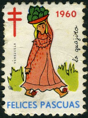 Venezuela (Vinhetas) - 1960 - Vineta Antituberculosis Felices Pascuas La Guajira - Sem Valor