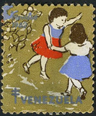 Venezuela (Vinhetas) - 1962 - Vineta Antituberculosis Navidad Criancas a Dancar - Sem Valor