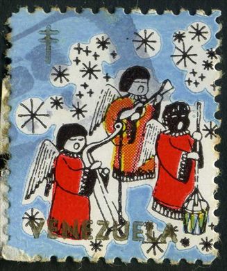 Venezuela (Vinhetas) - 1964 - Vineta Antituberculosis Navidad Tres Anjos Cantores - Sem Valor