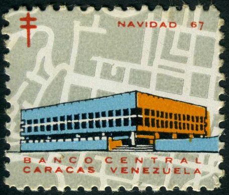 Venezuela (Vinhetas) - 1967 - Vineta Antituberculosis Navidad Banco Central Caracas - Sem Valor