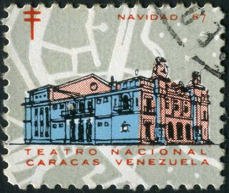 Venezuela (Vinhetas) - 1967 - Vineta Antituberculosis Navidad Teatro Nacional Caracas - Sem Valor