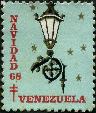 Venezuela (Vinhetas) - 1968 - Vineta Antituberculosis Navidad Lanterna Decorativa - Sem Valor