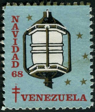 Venezuela (Vinhetas) - 1968 - Vineta Antituberculosis Navidad Lanterna Suspensa - Sem Valor