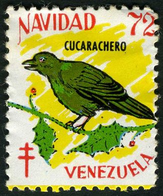 Venezuela (Vinhetas) - 1972 - Vineta Antituberculosis Navidad Guacamayo - Sem Valor