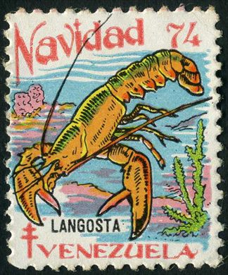 Venezuela (Vinhetas) - 1974 - Vineta Antituberculosis Langosta - Sem Valor