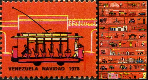 Venezuela (Vinhetas) - 1978 - Vineta Antituberculosis Caracas Antigua Tranvia - Sem Valor