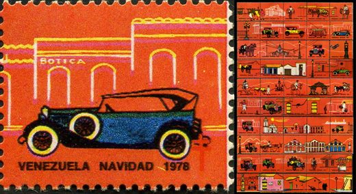 Venezuela (Vinhetas) - 1978 - Vineta Antituberculosis Caracas Antigua Automovel Botica - Sem Valor