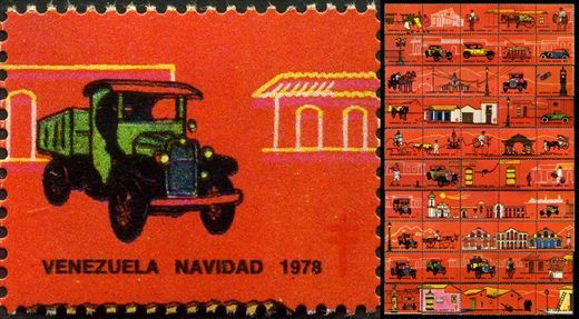 Venezuela (Vinhetas) - 1978 - Vineta Antituberculosis Caracas Antigua Automovel Descapotavel - Sem Valor