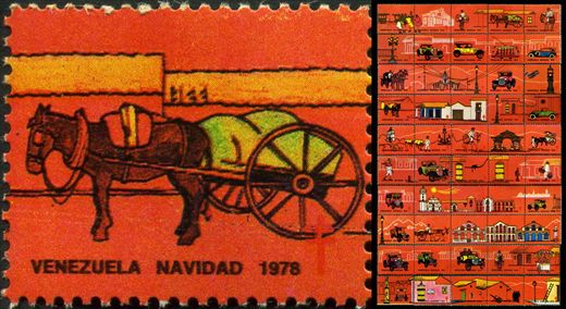 Venezuela (Vinhetas) - 1978 - Vineta Antituberculosis Caracas Antigua Automovel Frontal - Sem Valor