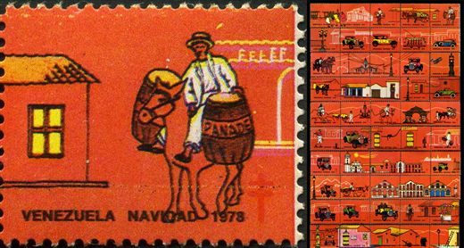 Venezuela (Vinhetas) - 1978 - Vineta Antituberculosis Caracas Antigua Carroca Cavalo Lateral - Sem Valor