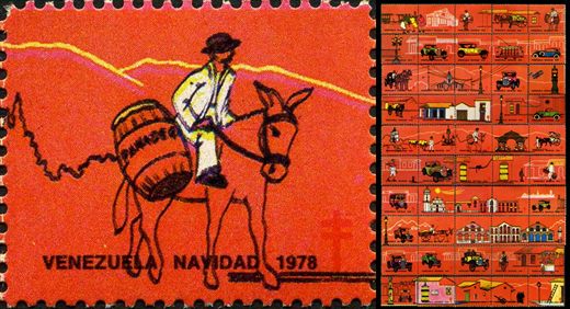 Venezuela (Vinhetas) - 1978 - Vineta Antituberculosis Caracas Antigua Coreto Flores - Sem Valor
