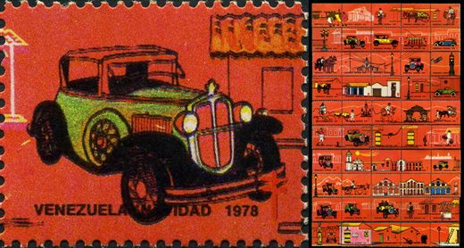 Venezuela (Vinhetas) - 1978 - Vineta Antituberculosis Caracas Antigua Caminhante e Igreja - Sem Valor