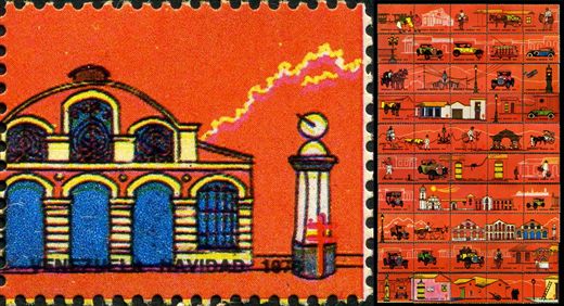 Venezuela (Vinhetas) - 1978 - Vineta Antituberculosis Caracas Antigua Crianca Patins Quincalleria - Sem Valor