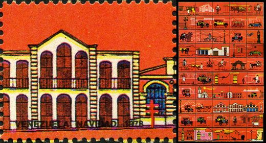 Venezuela (Vinhetas) - 1978 - Vineta Antituberculosis Caracas Antigua Mercado Colonial - Sem Valor