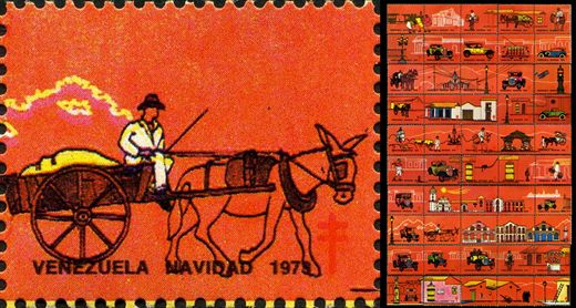 Venezuela (Vinhetas) - 1978 - Vineta Antituberculosis Caracas Antigua Edificio Frontao Barroco - Sem Valor