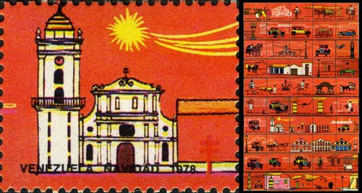Venezuela (Vinhetas) - 1978 - Vineta Antituberculosis Caracas Antigua Igreja Barroca - Sem Valor