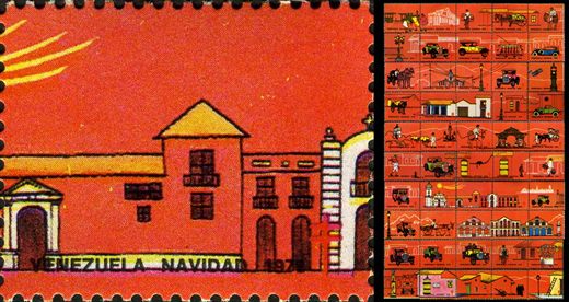 Venezuela (Vinhetas) - 1978 - Vineta Antituberculosis Caracas Antigua Casarios - Sem Valor