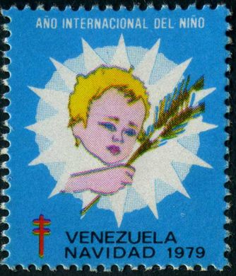 Venezuela (Vinhetas) - 1979 - Vineta Antituberculosis Ano Internacional del Nino Menino Loiro - Sem Valor