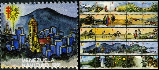 Venezuela (Vinhetas) - 1981 - Vineta Antituberculosis Navidad Ciudad Nocturna - Sem Valor