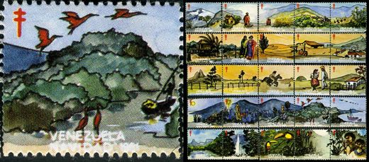 Venezuela (Vinhetas) - 1981 - Vineta Antituberculosis Navidad Corocoros Rojos - Sem Valor