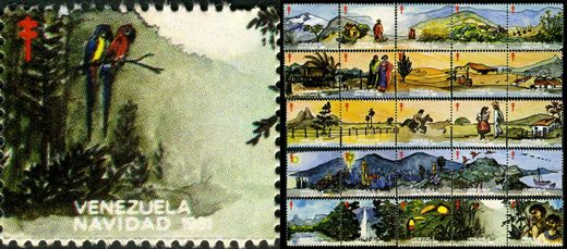 Venezuela (Vinhetas) - 1981 - Vineta Antituberculosis Navidad Guacamayas - Sem Valor