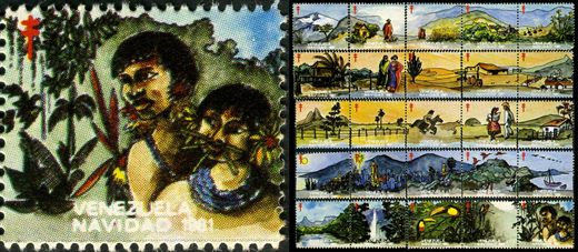 Venezuela (Vinhetas) - 1981 - Vineta Antituberculosis Navidad Indigenas Amazonicos - Sem Valor