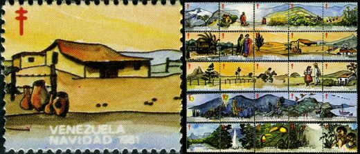 Venezuela (Vinhetas) - 1981 - Vineta Antituberculosis Navidad Hato Llanero - Sem Valor