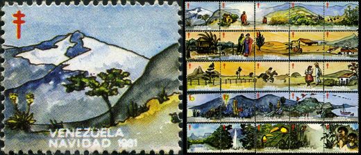 Venezuela (Vinhetas) - 1981 - Vineta Antituberculosis Navidad Pico Bolivar Nevado - Sem Valor