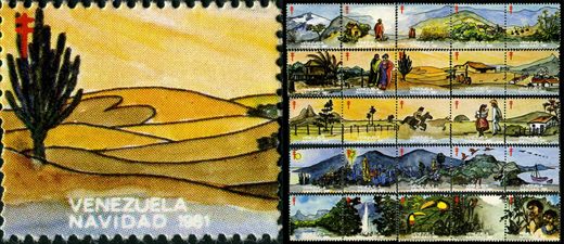 Venezuela (Vinhetas) - 1981 - Vineta Antituberculosis Navidad Medanos de Coro - Sem Valor