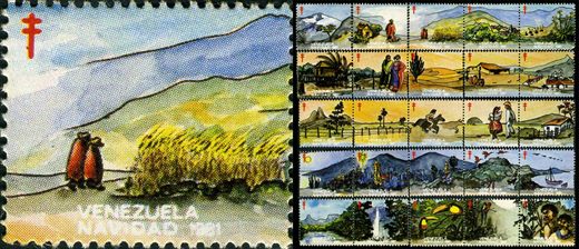 Venezuela (Vinhetas) - 1981 - Vineta Antituberculosis Navidad Canaverales - Sem Valor