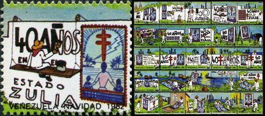 Venezuela (Vinhetas) - 1982 - Vineta Antituberculosis Navidad 40 Anos Zulia Estado Zulia - Sem Valor