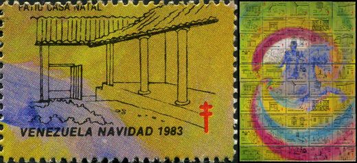 Venezuela (Vinhetas) - 1983 - Bicentenario Bolivar - Tumba de Bolivar - Sem Valor (Vineta Antituberculosis)