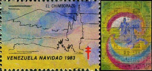 Venezuela (Vinhetas) - 1983 - Bicentenario Bolivar - Patio Cuadra Bolivar - Sem Valor (Vineta Antituberculosis)