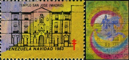 Venezuela (Vinhetas) - 1983 - Bicentenario Bolivar - El Chimborazo - Sem Valor (Vineta Antituberculosis)