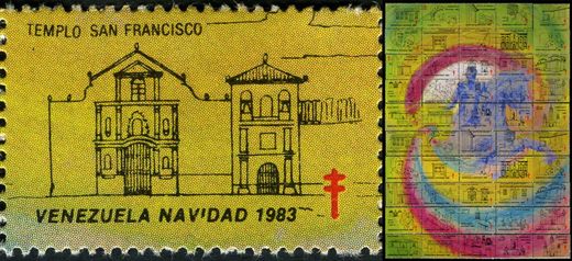 Venezuela (Vinhetas) - 1983 - Bicentenario Bolivar - Juramento Monte Aventino - Sem Valor (Vineta Antituberculosis)