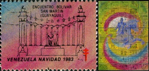 Venezuela (Vinhetas) - 1983 - Bicentenario Bolivar - Paso de los Andes - Sem Valor (Vineta Antituberculosis)