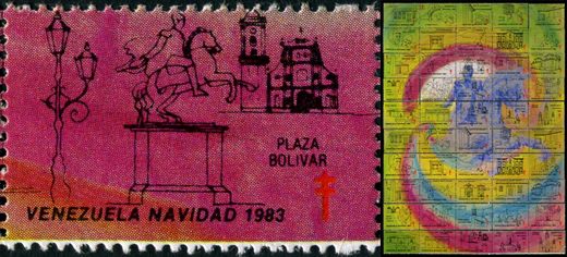 Venezuela (Vinhetas) - 1983 - Bicentenario Bolivar - San Pedro Alejandrino Colombia - Sem Valor (Vineta Antituberculosis)