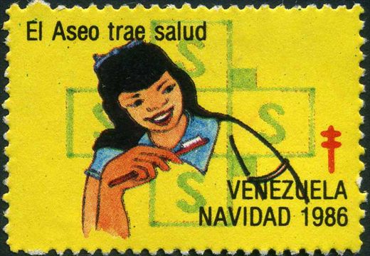 Venezuela (Vinhetas) - 1986 - SAS - El Aseo Trae Salud - Sem Valor (Vineta Antituberculosis)