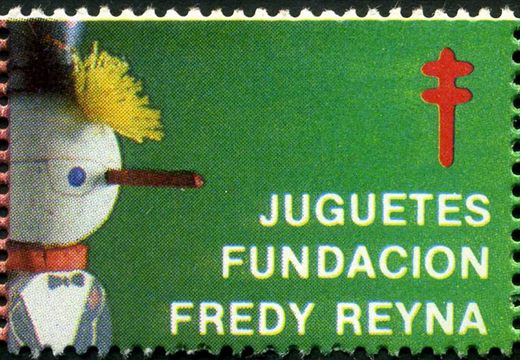 Venezuela (Vinhetas) - 1989 - Juguetes Fundacion Fredy Reyna - Boneco Folha - Sem Valor (Vineta Antituberculosis)