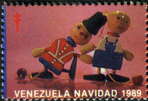 Venezuela (Vinhetas) - 1989 - Juguetes Fundacion Fredy Reyna - Soldadinhos - Sem Valor (Vineta Antituberculosis)