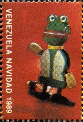 Venezuela (Vinhetas) - 1989 - Juguetes Fundacion Fredy Reyna - Sapo - Sem Valor (Vineta Antituberculosis)