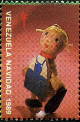 Venezuela (Vinhetas) - 1989 - Juguetes Fundacion Fredy Reyna - Boneco Maleta - Sem Valor (Vineta Antituberculosis)